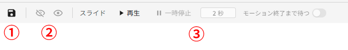モーションモードのメインツールバー